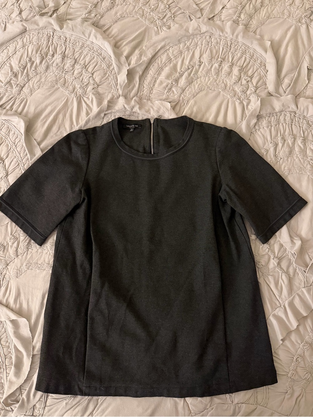 Lafayette 148 New York Short Sleeve Top - Gray